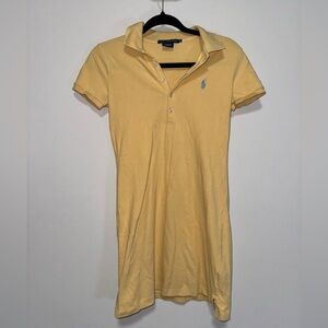 Ralph Lauren Sport Women's Polo Dress Sz Small Yellow Straight Fit Y2K Tennis